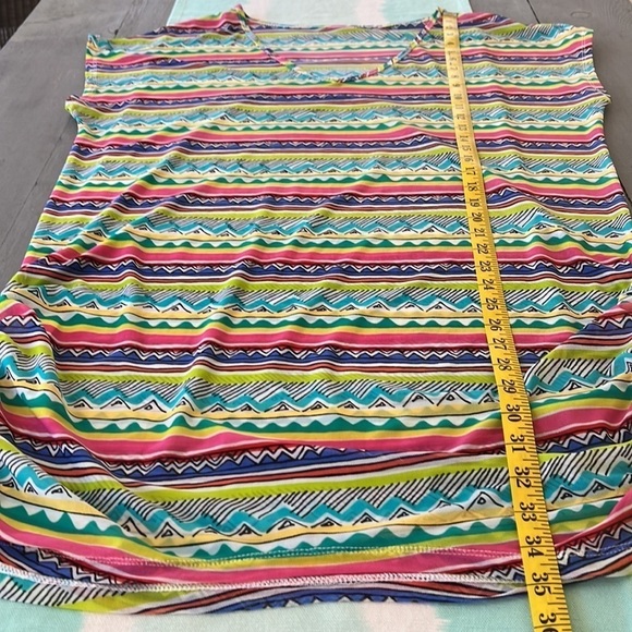 Anne Cole Colorful Tribal Stripe Print Mesh Tunic Swim Cover Up - Picture 6 of 6